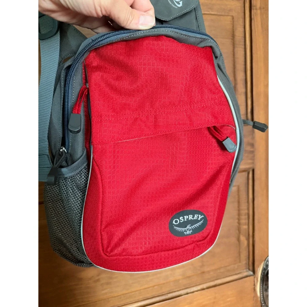 Osprey Veer Sling Bag Red Gray Crossbody Shoulder Backpack Recycled Messenger